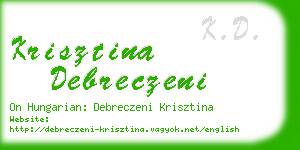 krisztina debreczeni business card